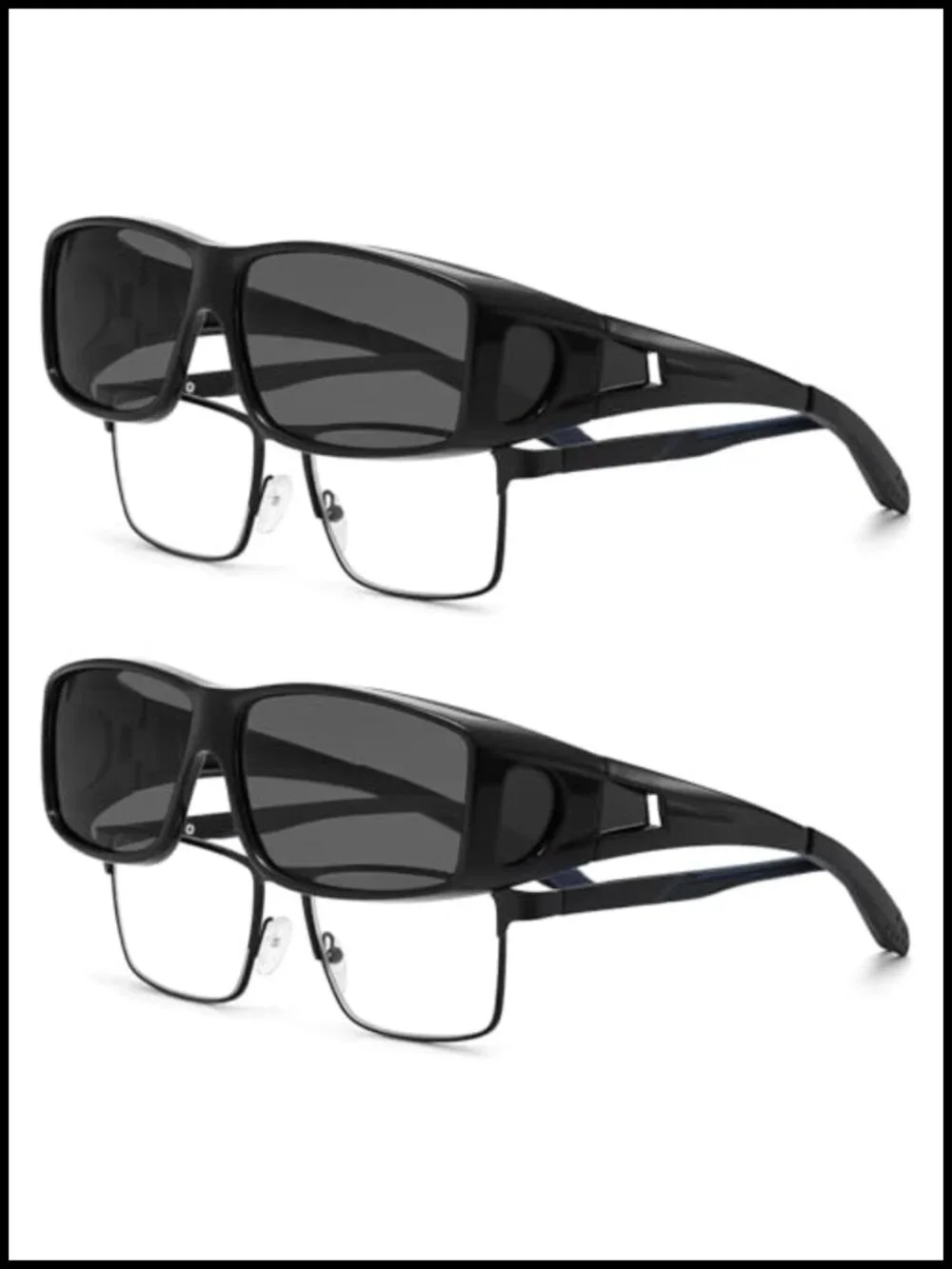 Polarized Fit Over Sunglasses for Men Women Driving Square Wrap Around UV